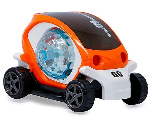 360 Degree Rotating Stunt Car, Bump and Go Toy with 4D Lights and Sounds Musical Car Toy 09 Future Car 3+ Years (Orange)