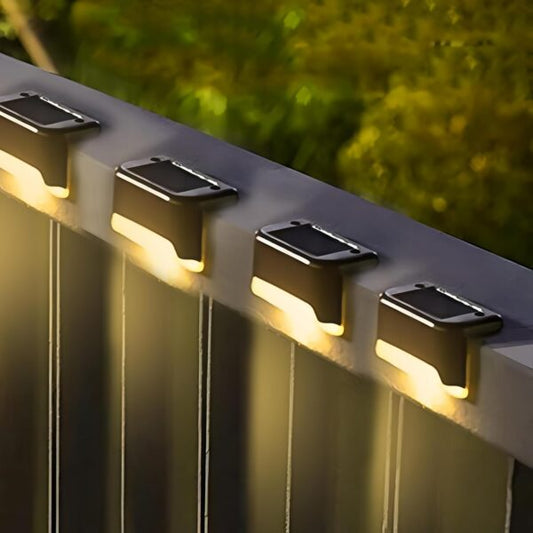 Stainless Steel Bright Solar Deck Lights Waterproof Solar Stair Lights with Auto On/Off | Pack of 6