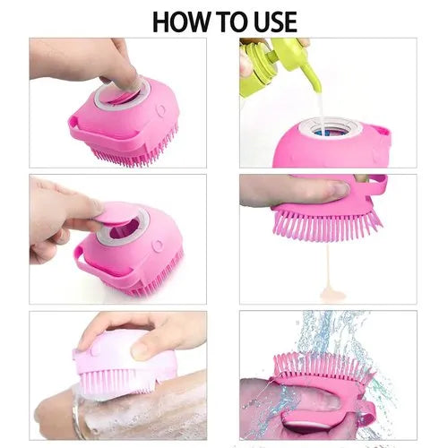 🧼🧼Bathroom 🐶Horse Dog Cat🐱 Bath Brush Massage Gloves Soft Safety Silicone Comb Pet Accessories❤️